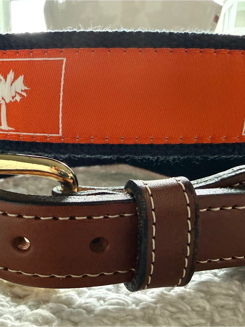 Brown Leather Men’s Clemson Belt